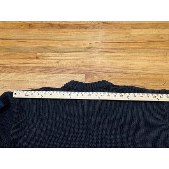 Duplex Men's L Black Sweater Ramie Pullover Cable-Knit Cosby 80s Y2K Vintage Dad - Picture 5 of 9